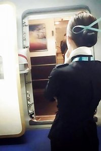 chinese air hostess takes self vulva